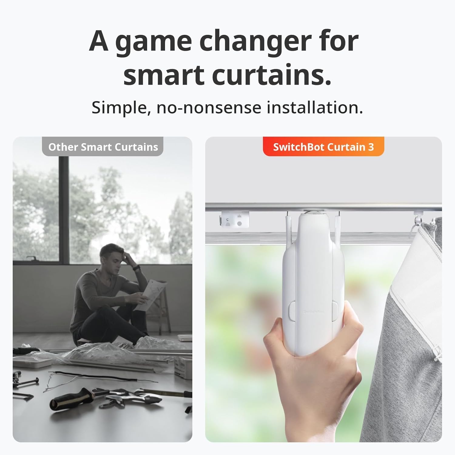 Smart Automatic Curtain Opener - Bluetooth Remote Control with App/Timer, Upgraded Performance Motor, Add  Hub to Make It Work with Alexa, Google Home, Homekit(Curtain 3, U Rail)