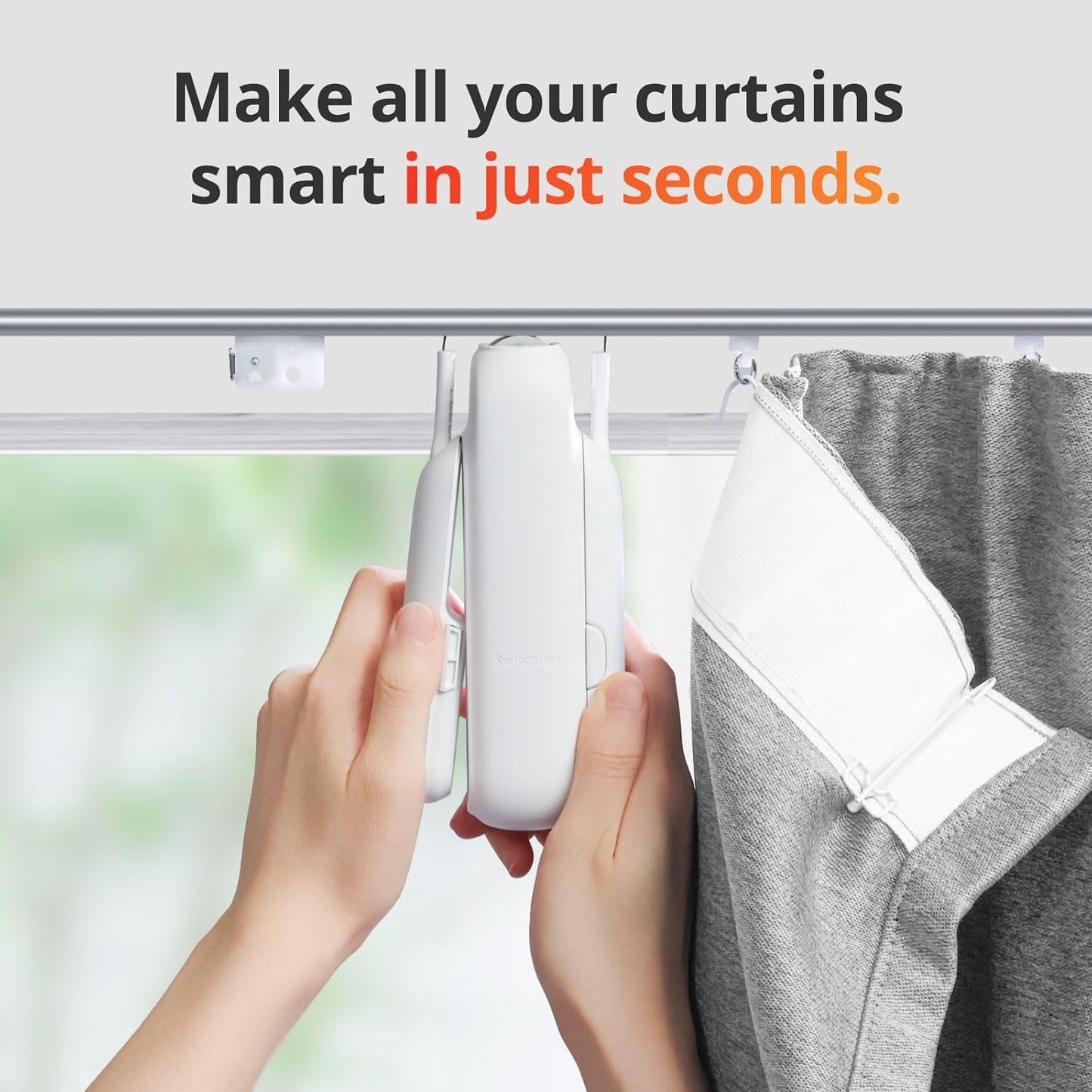 Smart Automatic Curtain Opener - Bluetooth Remote Control with App/Timer, Upgraded Performance Motor, Add  Hub to Make It Work with Alexa, Google Home, Homekit(Curtain 3, U Rail)