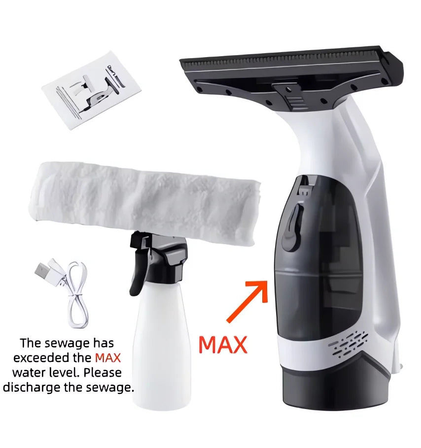 Multifunctional Electric Cordless Window Cleaner Machine White Cordless Rechargeable Automatic Portable Glass Cleaner Tools
